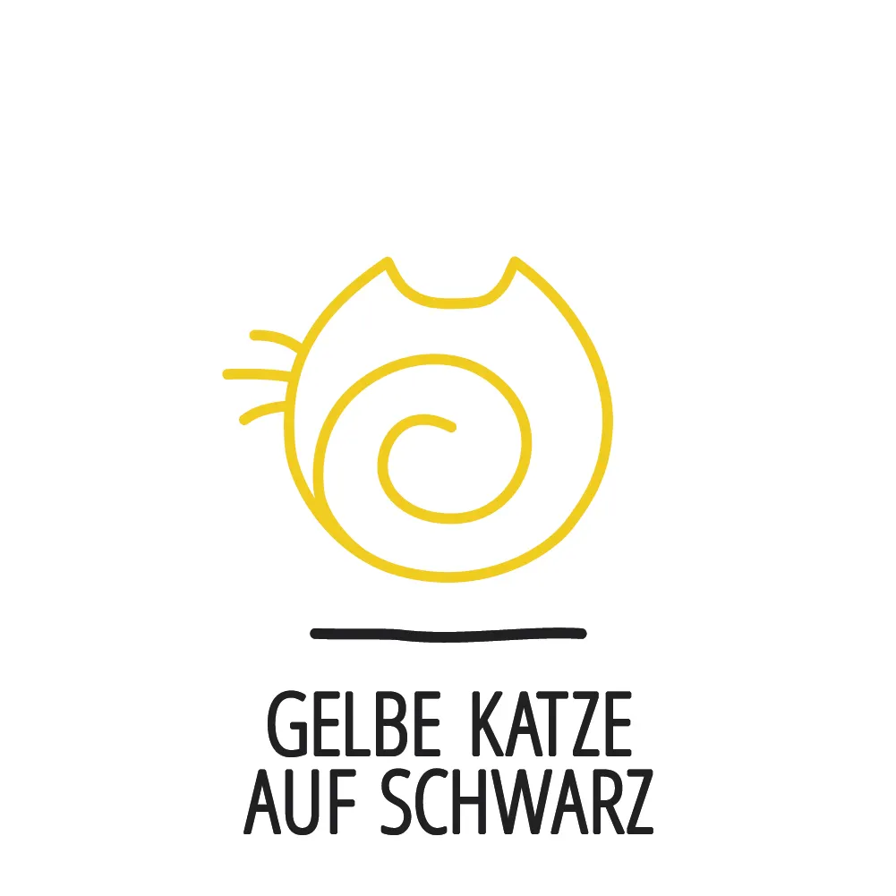 GELBE KATZE AUF SCHWARZ