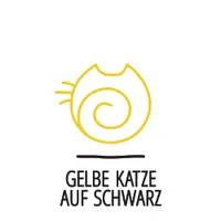 GELBE KATZE AUF SCHWARZ