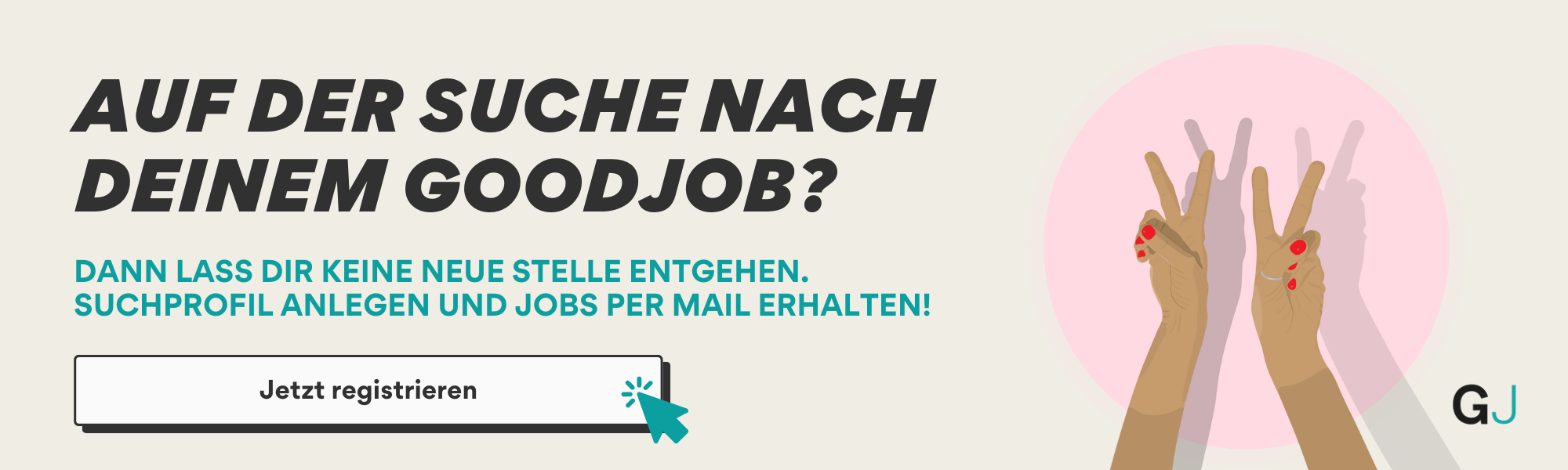 Banner das auf die personalisierten Jobempfehlungen bei GoodJobs hinweist