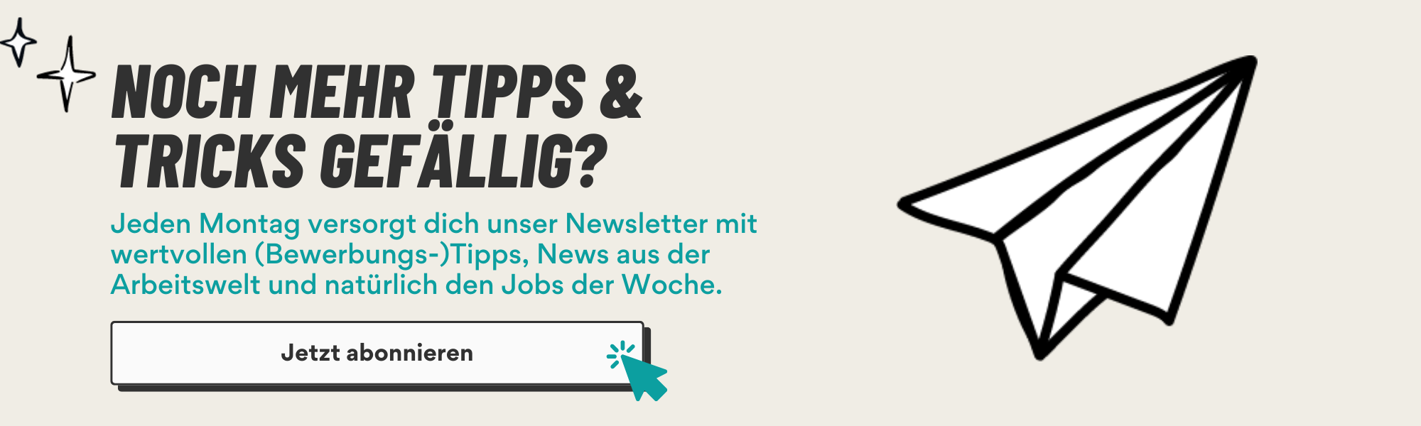 Newsletter-Banner: Wöchentliche Tipps für nachhaltige Karriere und Jobs mit Sinn