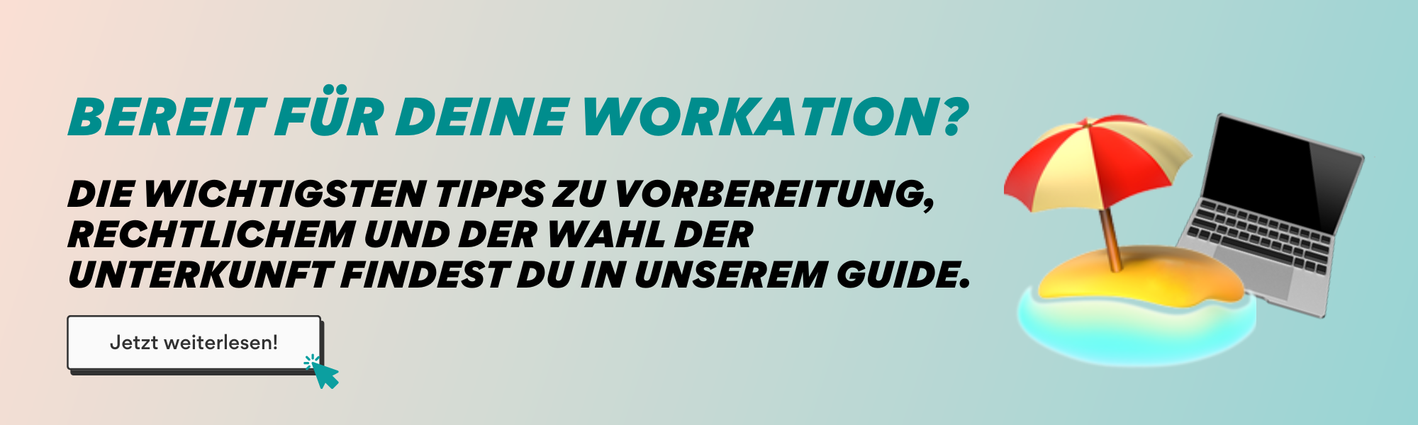 Banner für einen Guide zur Workation